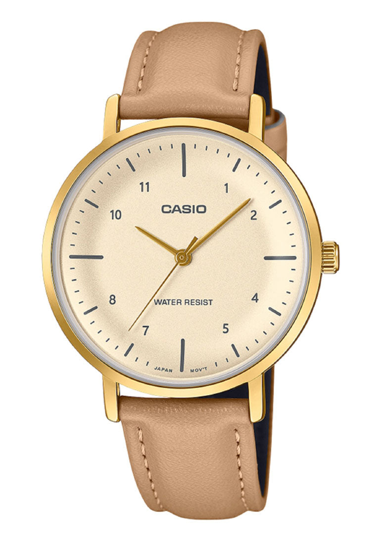 Casio LTP-VT03GL-4B Analog Leather Band Watch For Women-Watch Portal Philippines