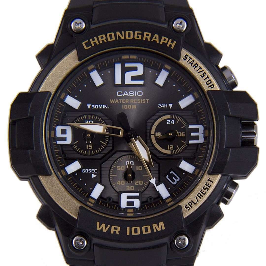 Casio MCW-100H-9A2VDF Analog Chronograph Black Resin Strap Watch for Men-Watch Portal Philippines