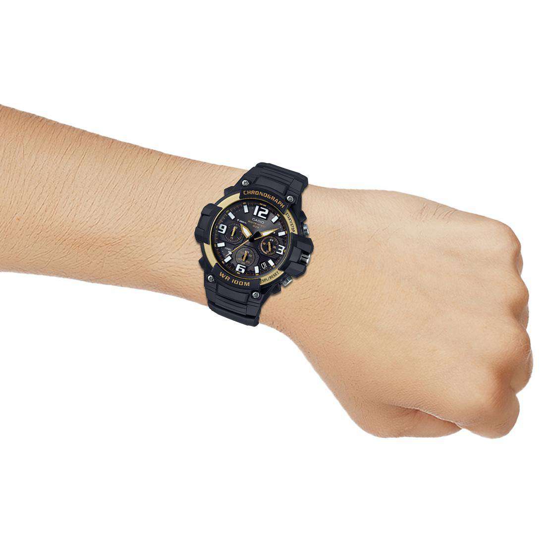 Casio MCW-100H-9A2VDF Analog Chronograph Black Resin Strap Watch for Men-Watch Portal Philippines