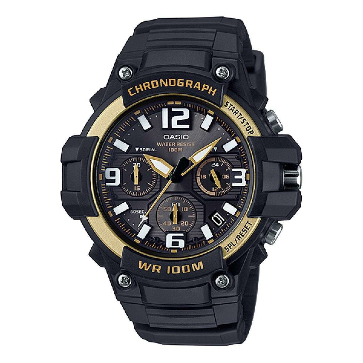 Casio MCW-100H-9A2VDF Analog Chronograph Black Resin Strap Watch for Men-Watch Portal Philippines