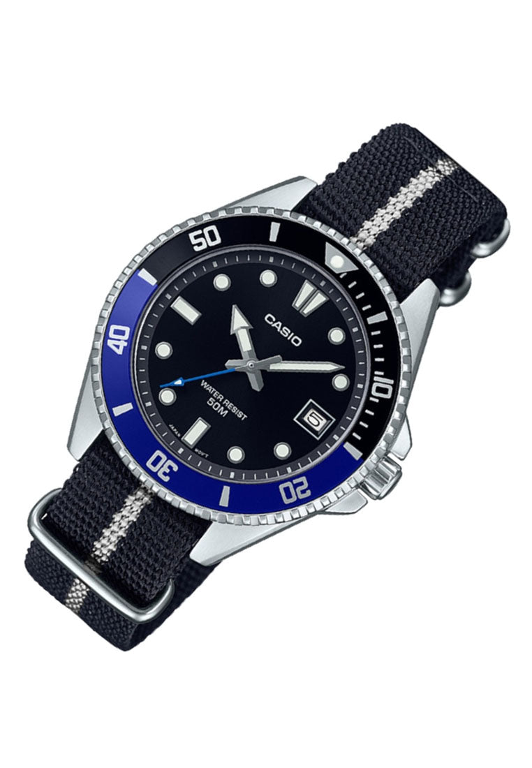 Casio MDV-10C-1A2 Analog Nylon Strap Watch For Women-Watch Portal Philippines