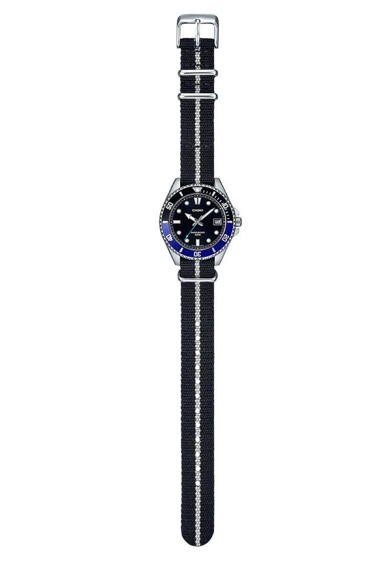 Casio MDV-10C-1A2 Analog Nylon Strap Watch For Women-Watch Portal Philippines