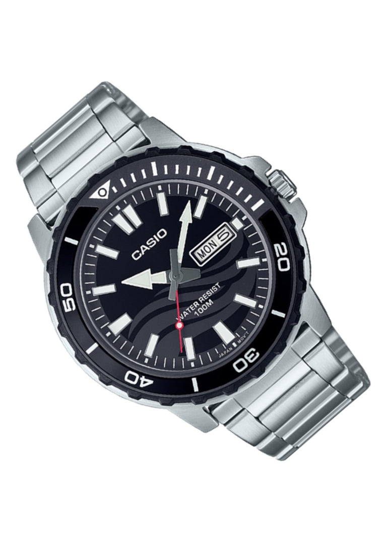 Casio MTD-125D-1A1 Analog Stainless Steel Strap Watch For Men-Watch Portal Philippines