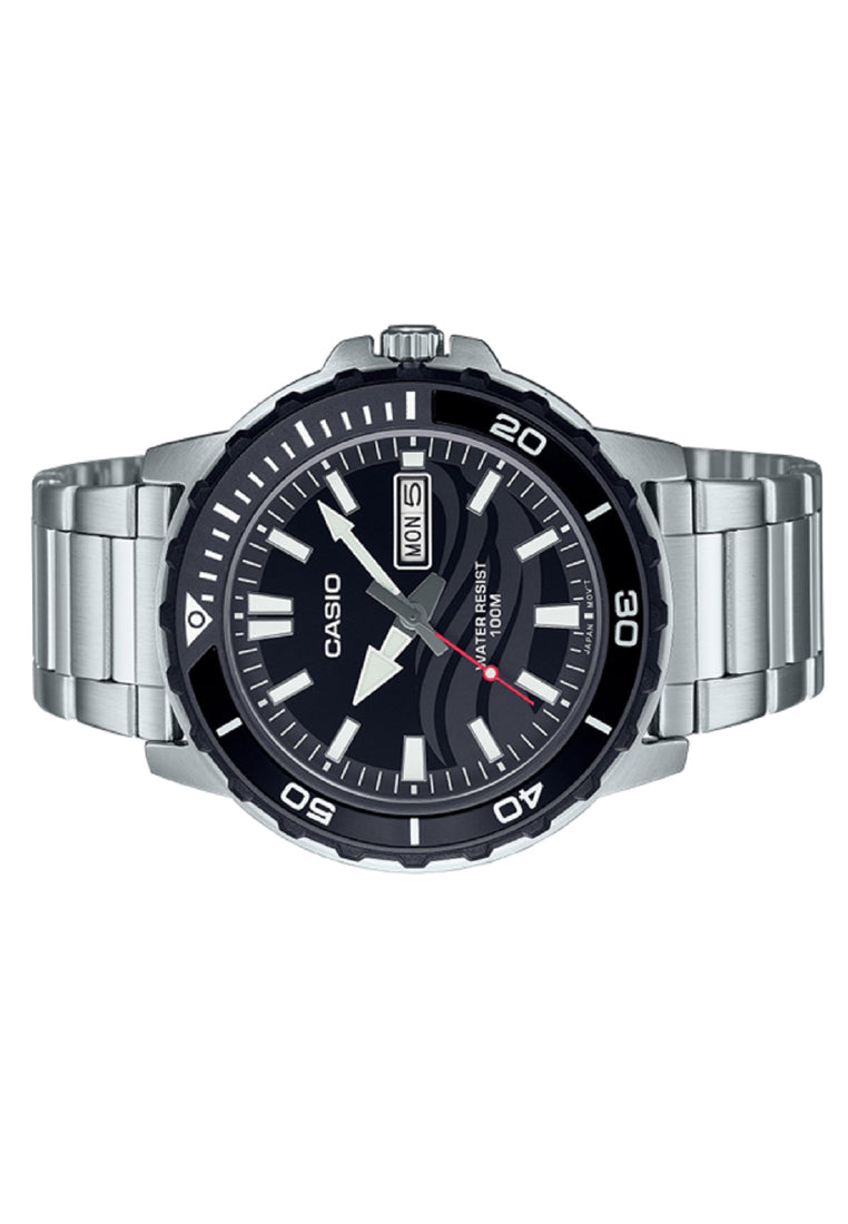Casio MTD-125D-1A1 Analog Stainless Steel Strap Watch For Men-Watch Portal Philippines