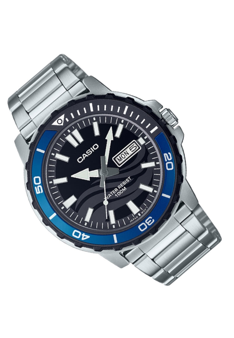 Casio MTD-125D-1A2 Analog Stainless Steel Strap Watch For Men-Watch Portal Philippines