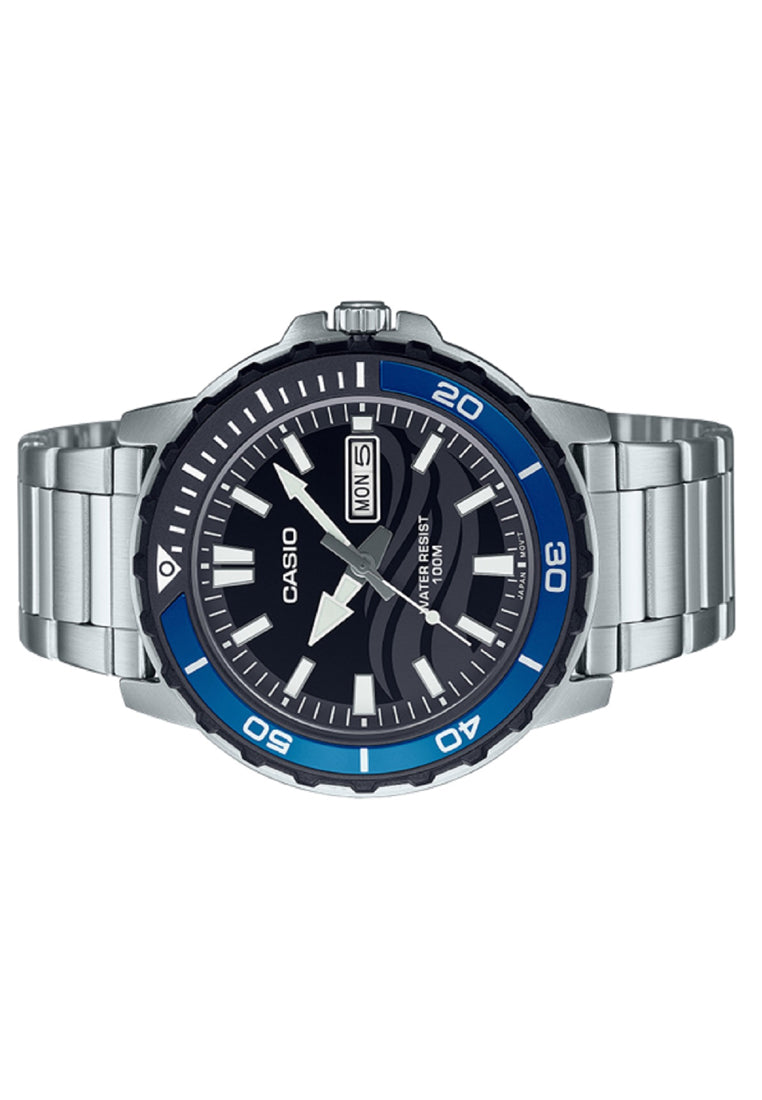 Casio MTD-125D-1A2 Analog Stainless Steel Strap Watch For Men-Watch Portal Philippines