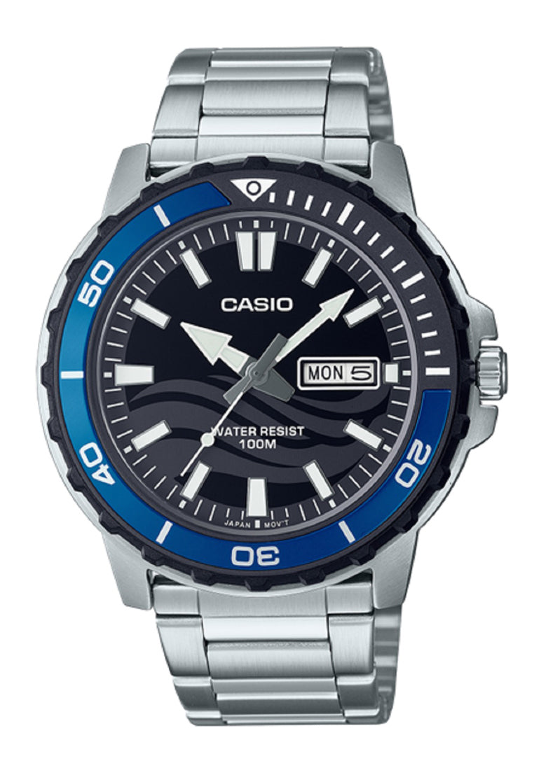 Casio MTD-125D-1A2 Analog Stainless Steel Strap Watch For Men-Watch Portal Philippines