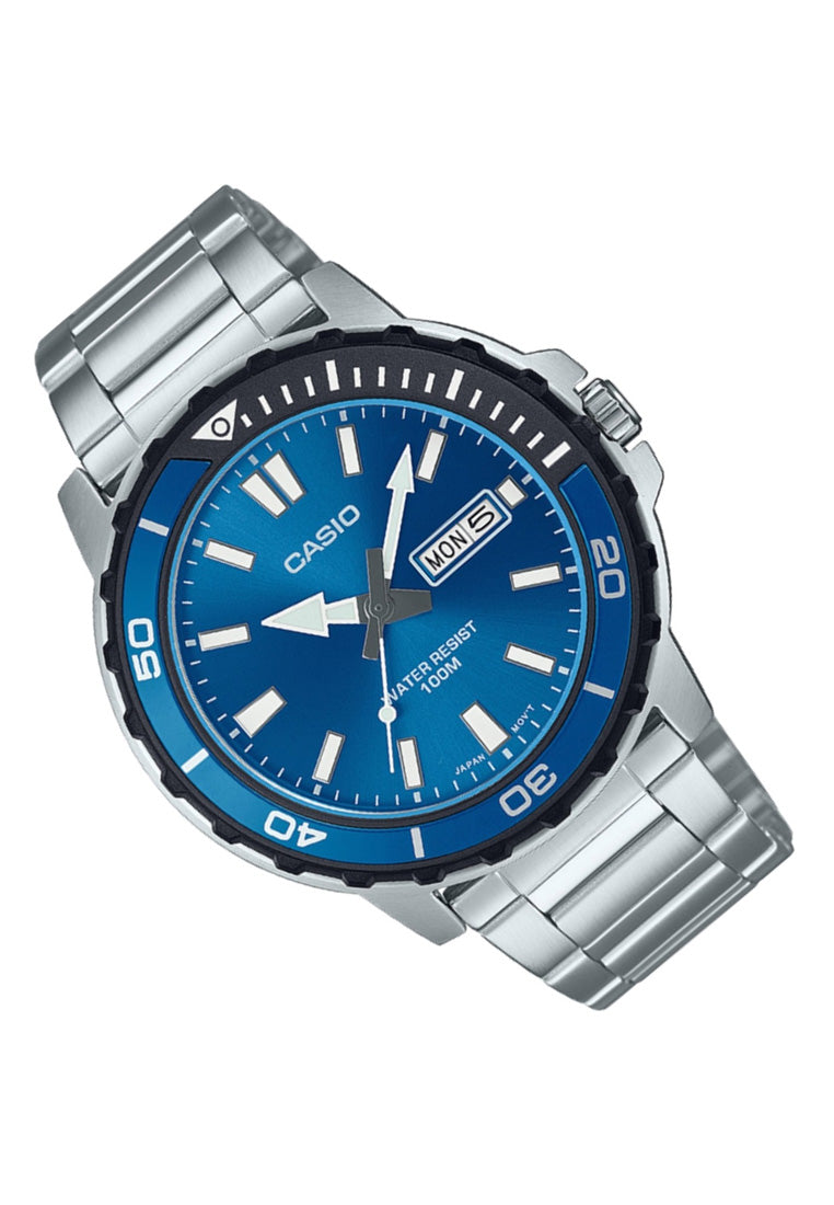 Casio MTD-125D-2A1 Analog Stainless Steel Strap Watch For Men-Watch Portal Philippines