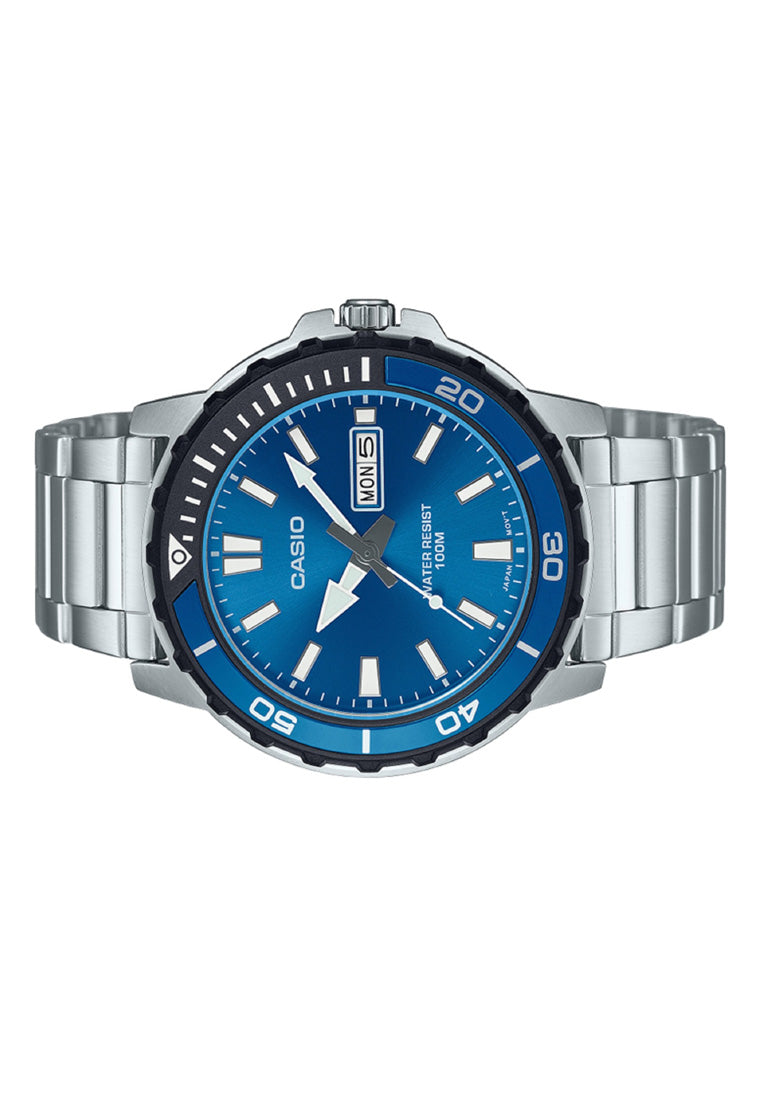 Casio MTD-125D-2A1 Analog Stainless Steel Strap Watch For Men-Watch Portal Philippines