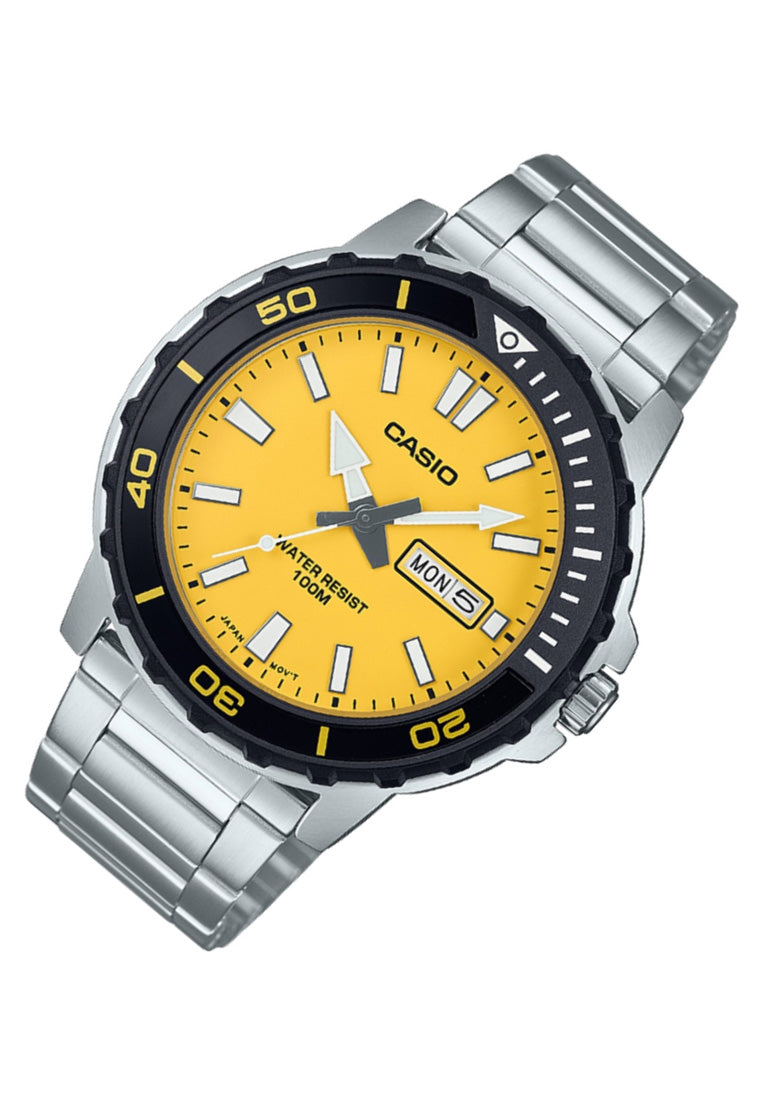 Casio MTD-125D-9A Analog Stainless Steel Strap Watch For Men-Watch Portal Philippines