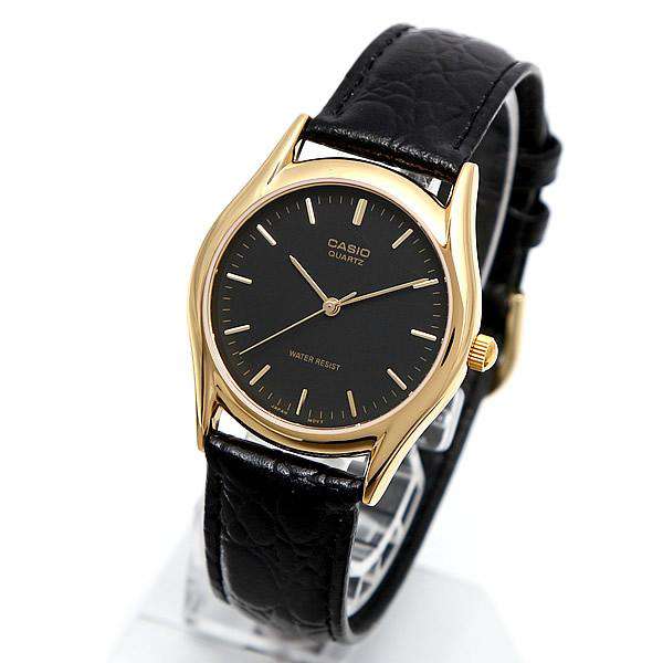 Casio MTP-1094Q-1AD Black Leather Strap Watch for Men-Watch Portal Philippines