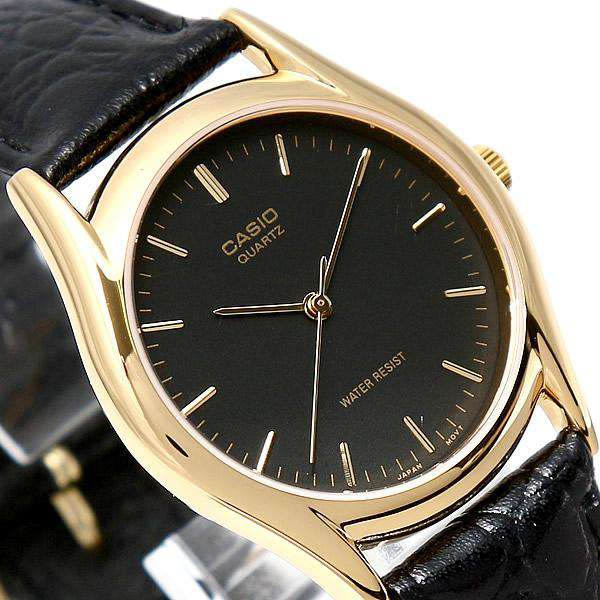 Casio MTP-1094Q-1AD Black Leather Strap Watch for Men-Watch Portal Philippines