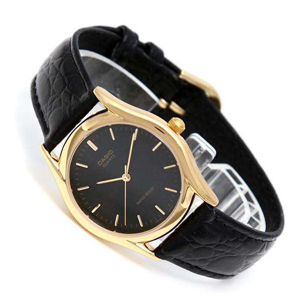 Casio MTP-1094Q-1AD Black Leather Strap Watch for Men-Watch Portal Philippines