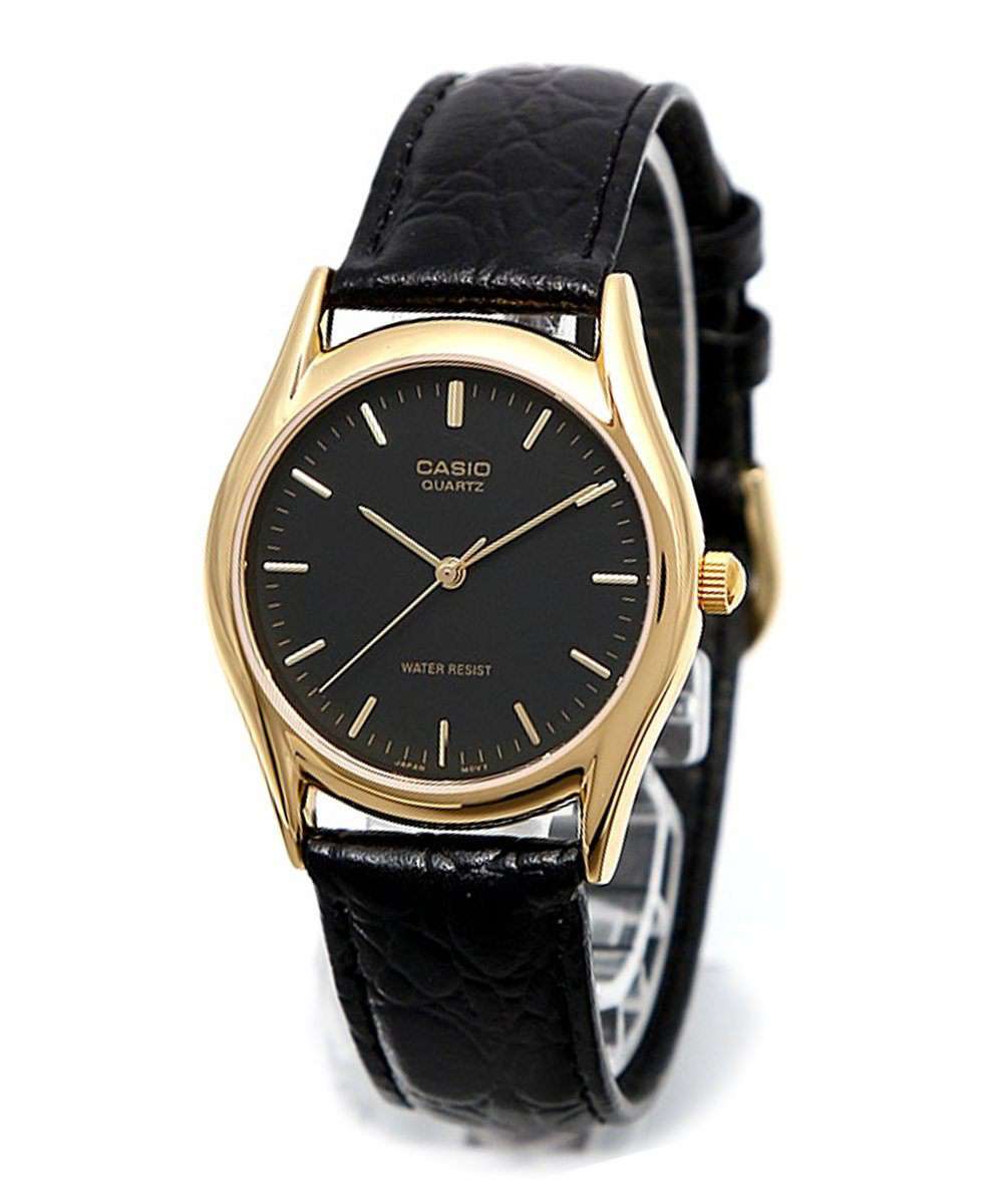 Casio MTP-1094Q-1AD Black Leather Strap Watch for Men-Watch Portal Philippines