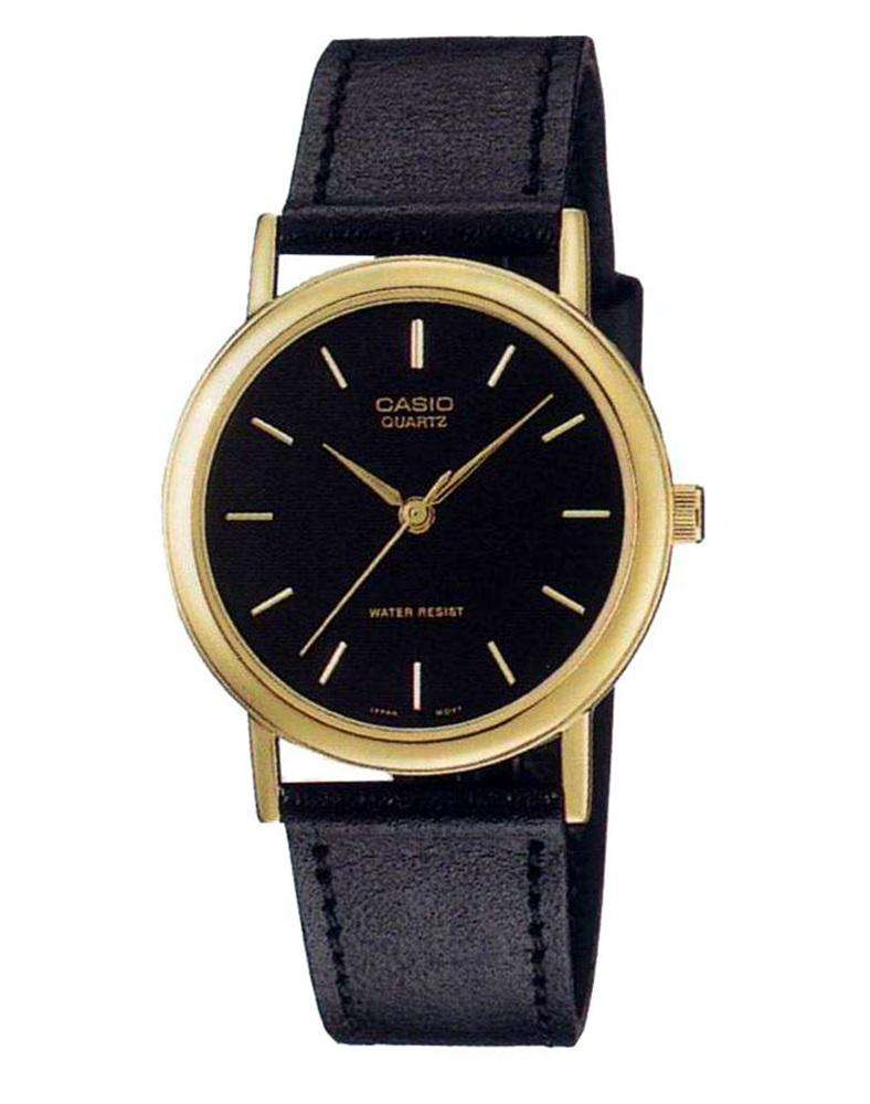 Casio MTP-1095Q-1AD Black Leather Strap Watch for Men-Watch Portal Philippines