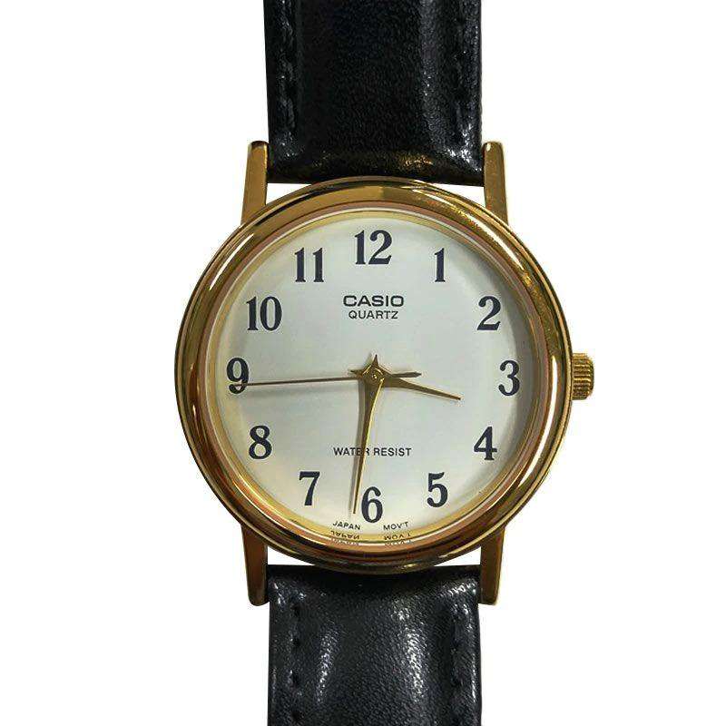 Casio MTP-1095Q-7BD Black Leather Strap Watch for Men and Women-Watch Portal Philippines