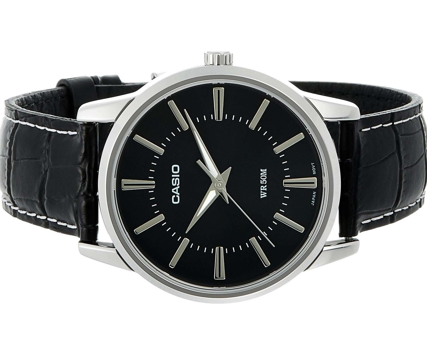 Casio MTP-1303L-1AVDF Black Leather Strap Watch for Men-Watch Portal Philippines