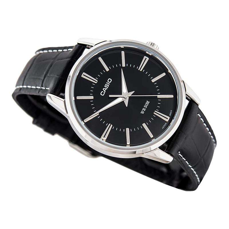 Casio MTP-1303L-1AVDF Black Leather Strap Watch for Men-Watch Portal Philippines