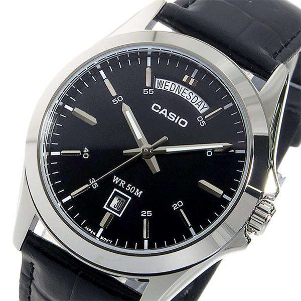 Casio MTP-1370L-1A Black Leather Strap Watch for Men-Watch Portal Philippines