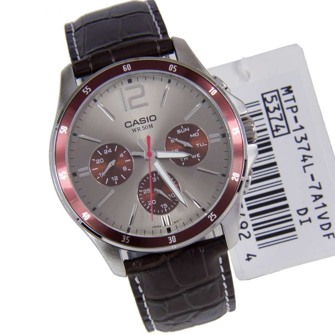 Casio MTP-1374L-7A1VDF Brown Leather Strap Watch for Men-Watch Portal Philippines