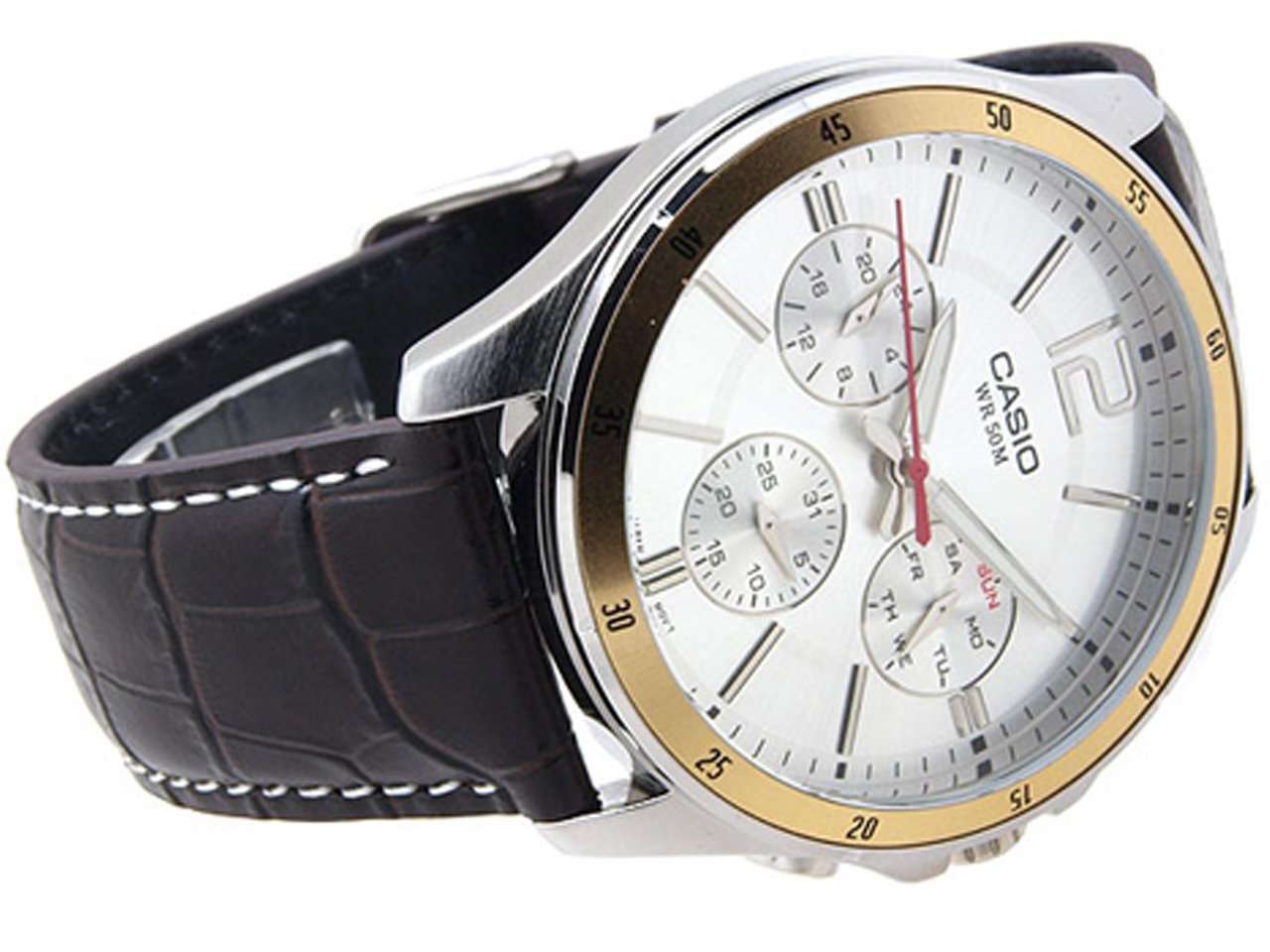 Casio MTP-1374L-7AVDF Brown Leather Strap Watch for Men-Watch Portal Philippines