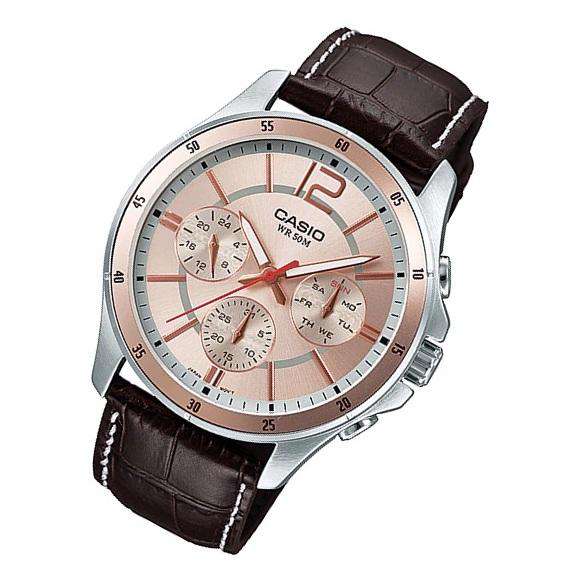 Casio MTP-1374L-9AVDF Brown Leather Strap Watch for Men-Watch Portal Philippines