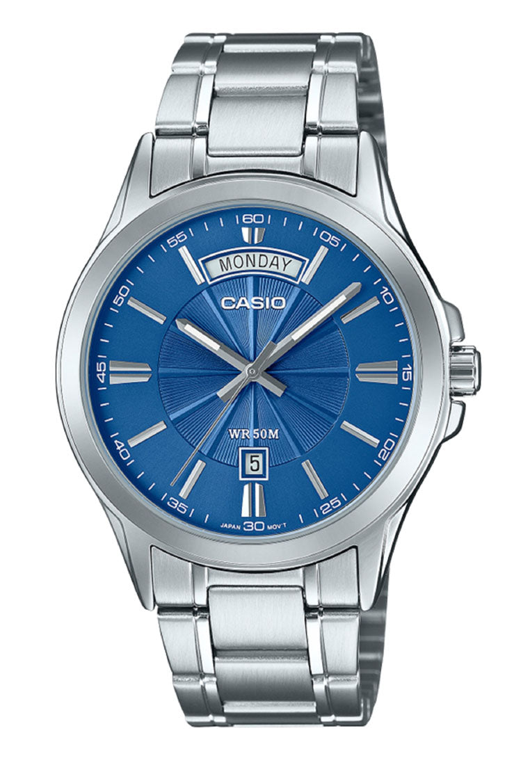 Casio MTP-1381D-2A Analog Stainless Steel Strap Watch for Men-Watch Portal Philippines