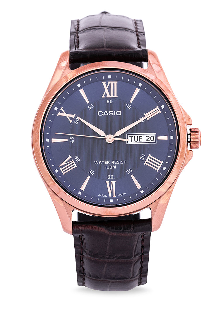 Casio MTP-1384L-1A2VDF Analog Leather Strap Watch For Men-Watch Portal Philippines