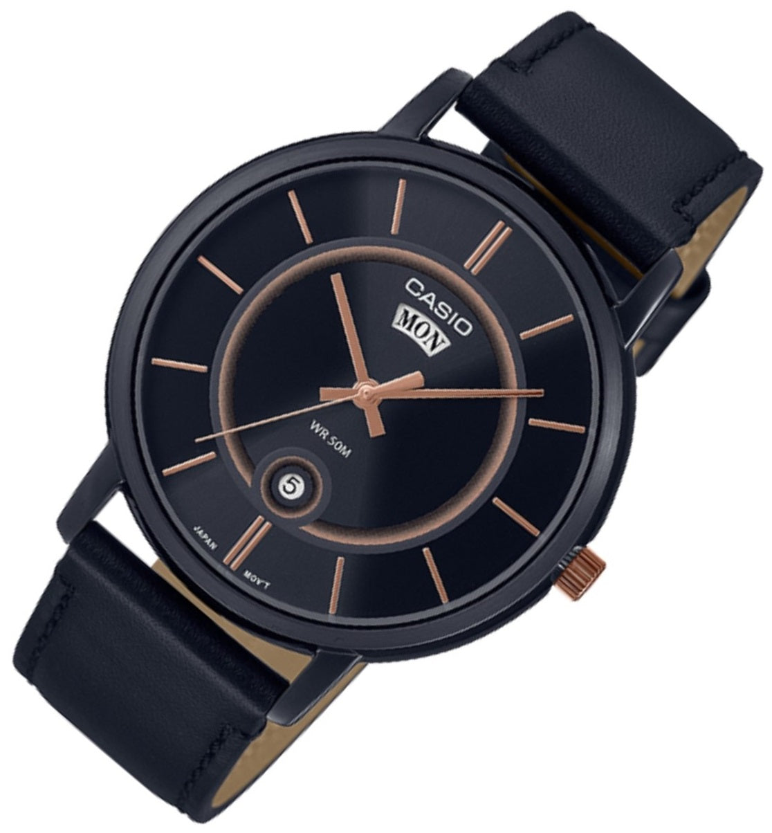 Casio MTP-B120BL-1A Analog Leather Strap Watch For Men-Watch Portal Philippines