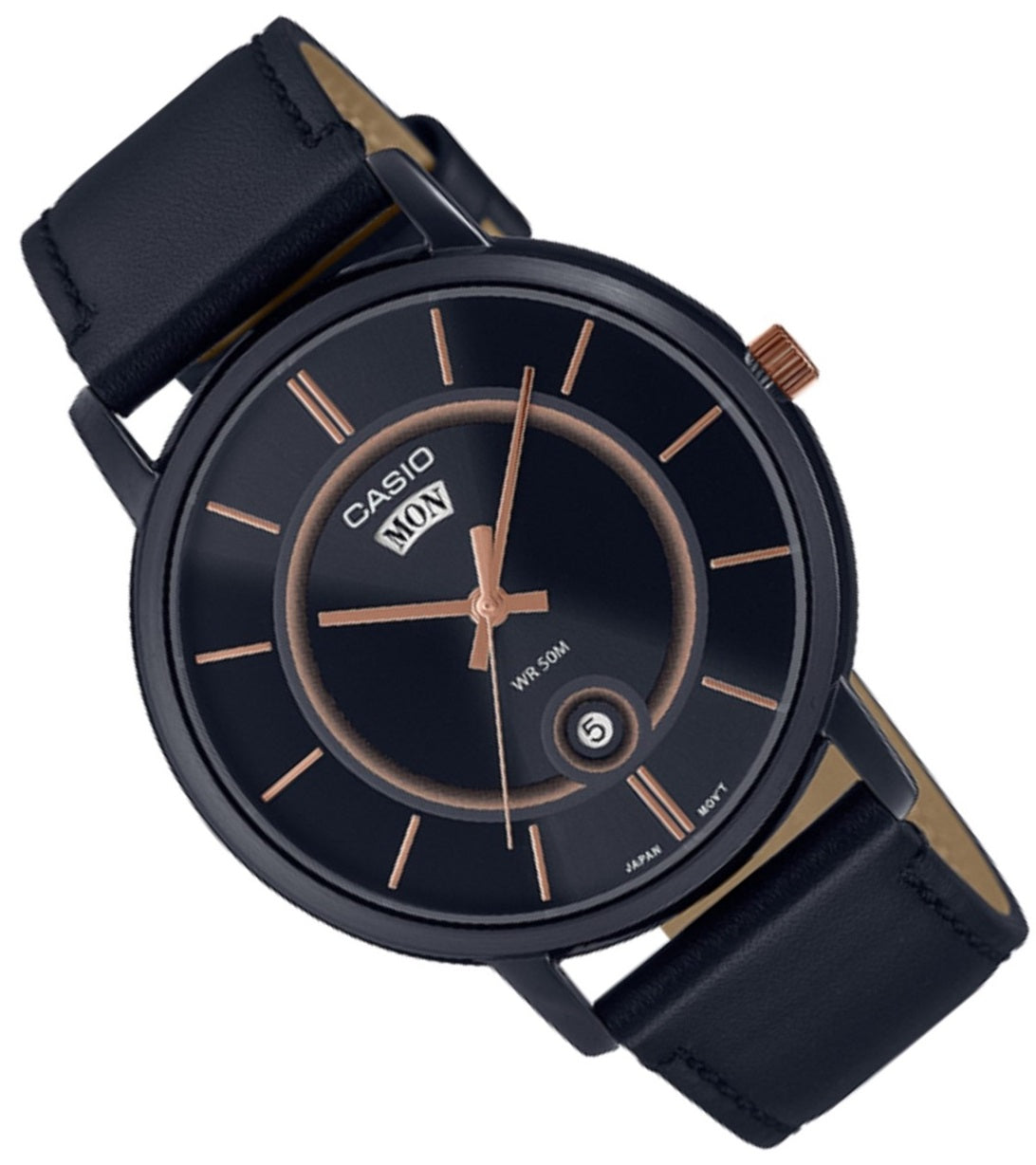 Casio MTP-B120BL-1A Analog Leather Strap Watch For Men-Watch Portal Philippines