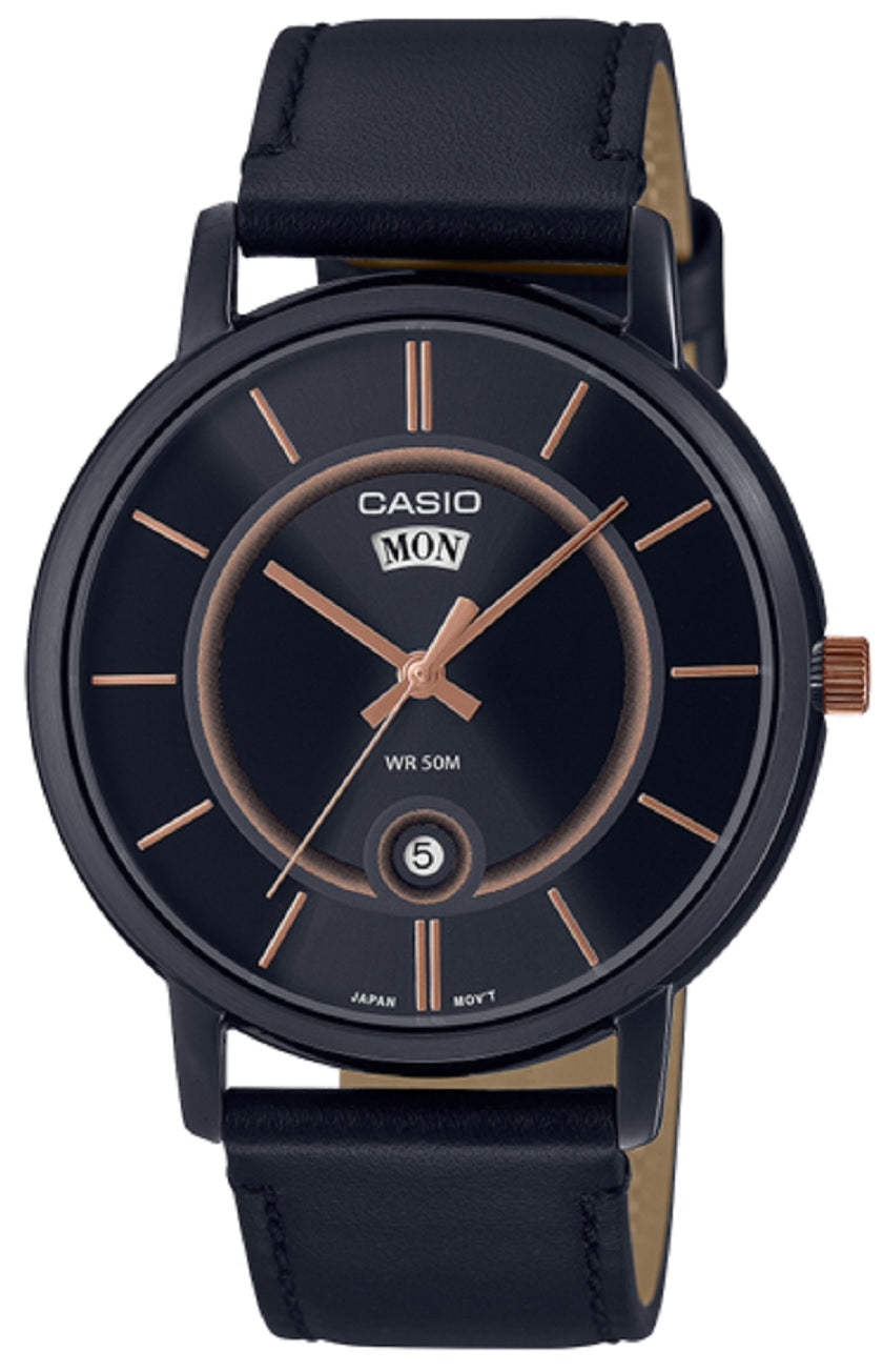 Casio MTP-B120BL-1A Analog Leather Strap Watch For Men-Watch Portal Philippines