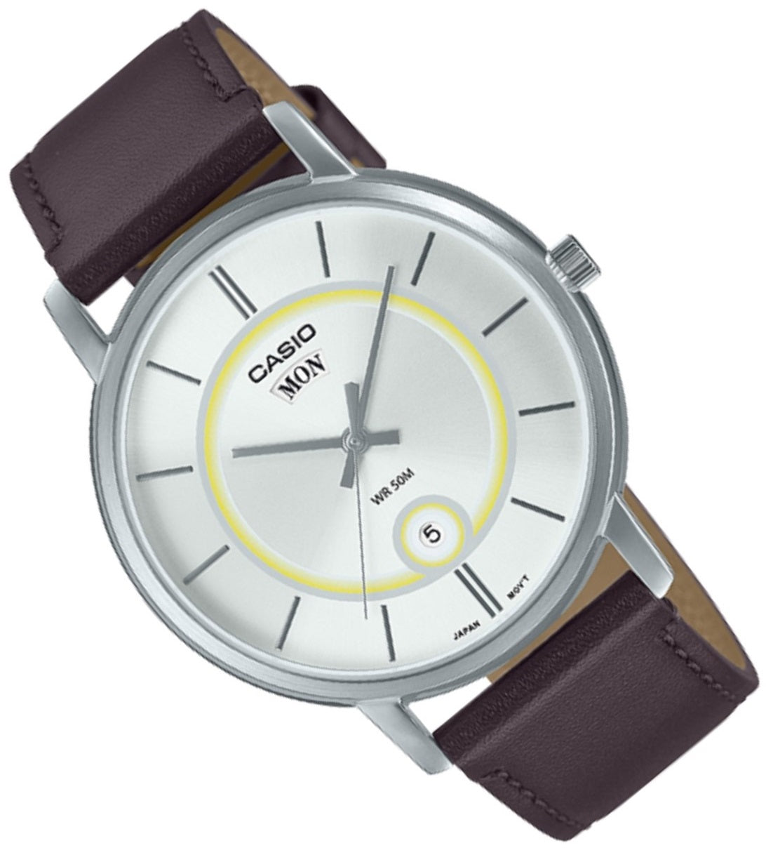 Casio MTP-B120L-7A Analog Leather Strap Watch For Men-Watch Portal Philippines