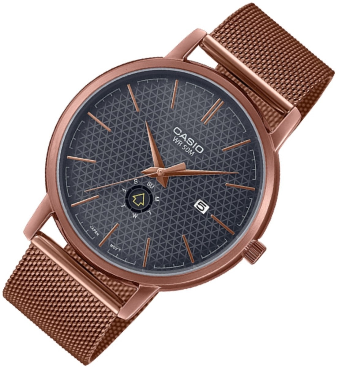Casio MTP-B125MR-8A Analog Stainless Steel Strap Watch For Men-Watch Portal Philippines