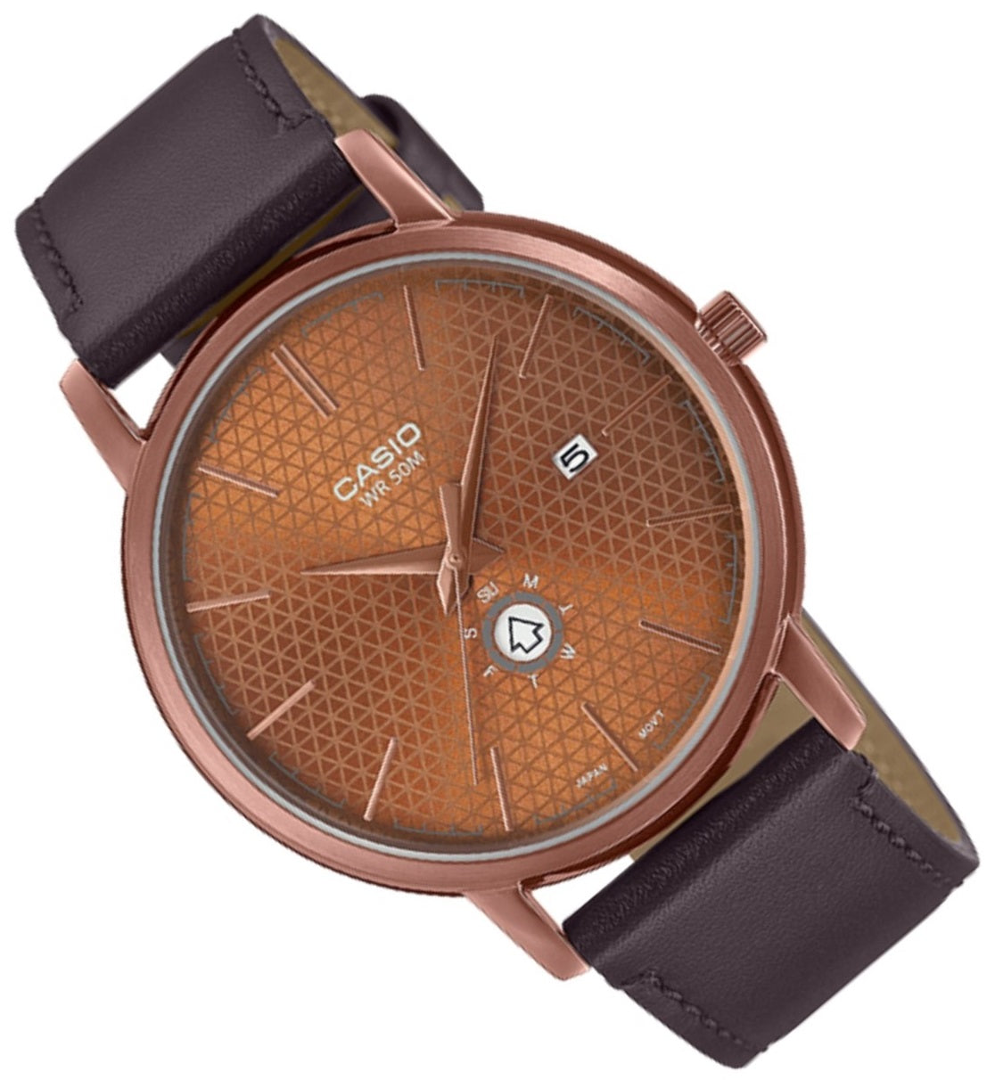 Casio MTP-B125RL-5A Analog Leather Strap Watch For Men-Watch Portal Philippines