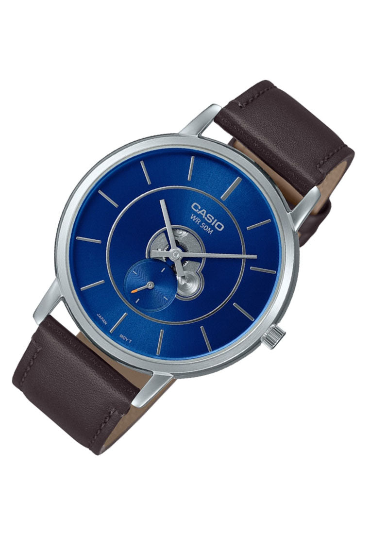 Casio MTP-B130L-2A Analog Leather Strap Watch For Men-Watch Portal Philippines