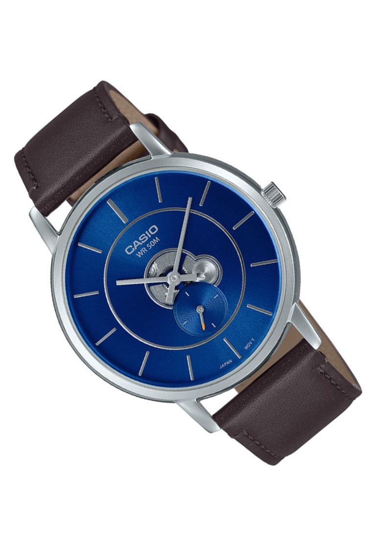 Casio MTP-B130L-2A Analog Leather Strap Watch For Men-Watch Portal Philippines