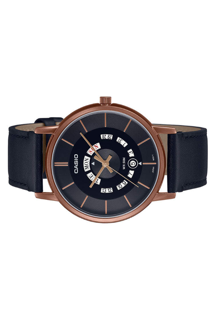 Casio MTP-B135RL-1A Analog Leather Strap Watch For Men-Watch Portal Philippines