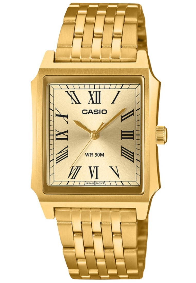 Casio MTP-B190G-9BVDF Tank Style Stainless Steel Strap Analog Watch for Men-Watch Portal Philippines