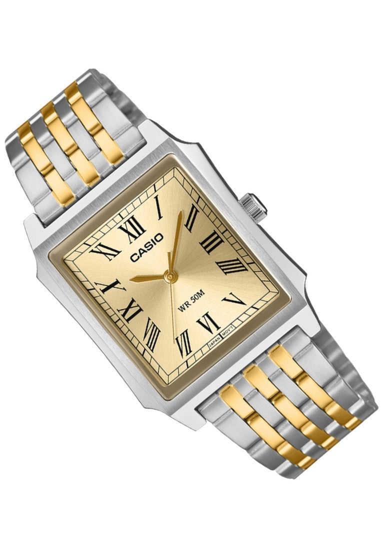 Casio MTP-B190SG-9BVDF Tank Style Stainless Steel Strap Analog Watch for Men-Watch Portal Philippines