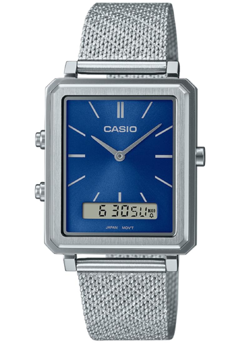 Casio MTP-B205M-2E Digital Analog Stainless Steel Strap Watch For Men-Watch Portal Philippines
