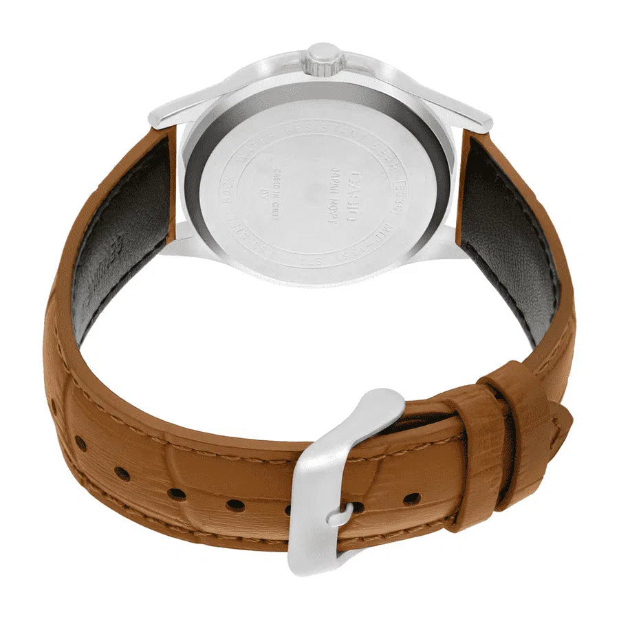 Casio MTP-E129L-2B2VDF Brown Leather Strap Watch for Men-Watch Portal Philippines