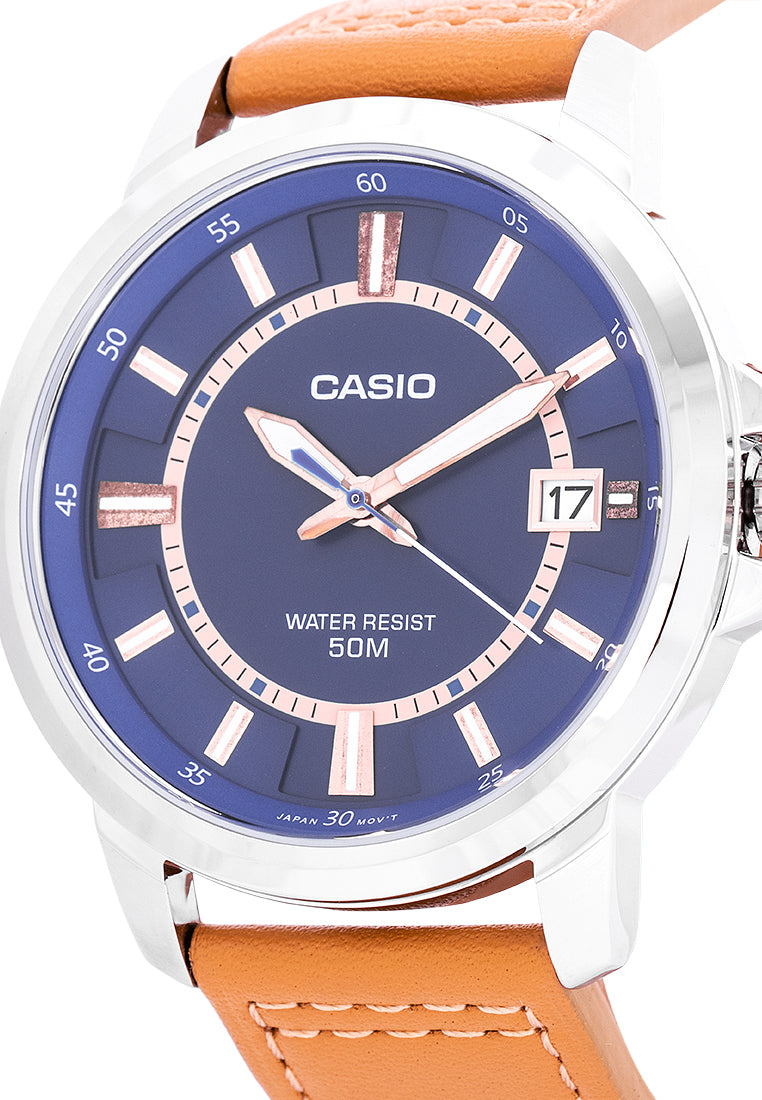 Casio MTP-E130L-2A2VDF Analog Leather Strap Watch For Men-Watch Portal Philippines