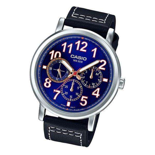 Casio MTP-E309L-2B1VDF Black Leather Strap Watch for Men-Watch Portal Philippines