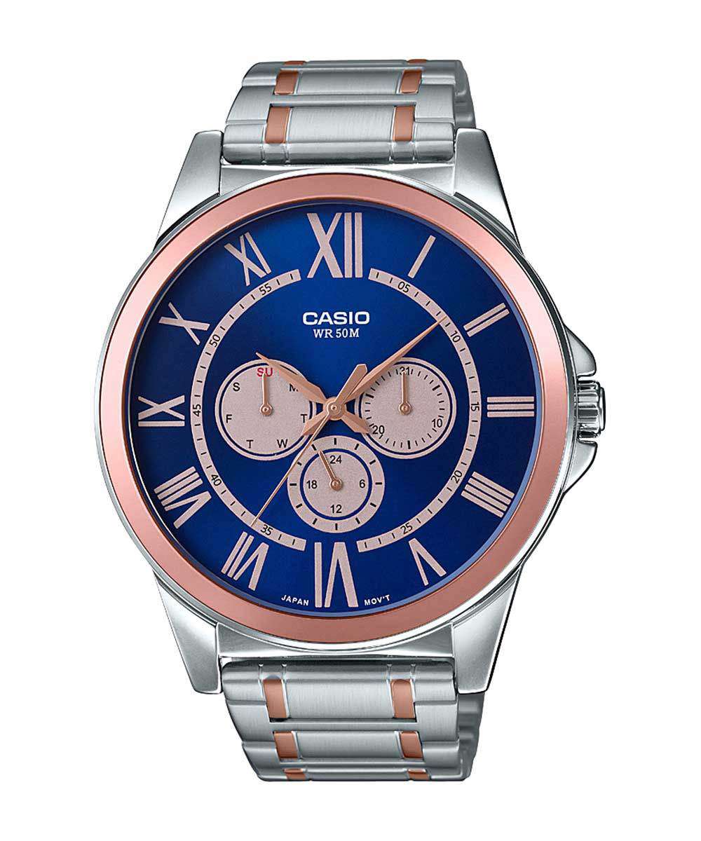 Casio MTP-E318RG-2BVDF Two Tone Silver Watch for Men-Watch Portal Philippines