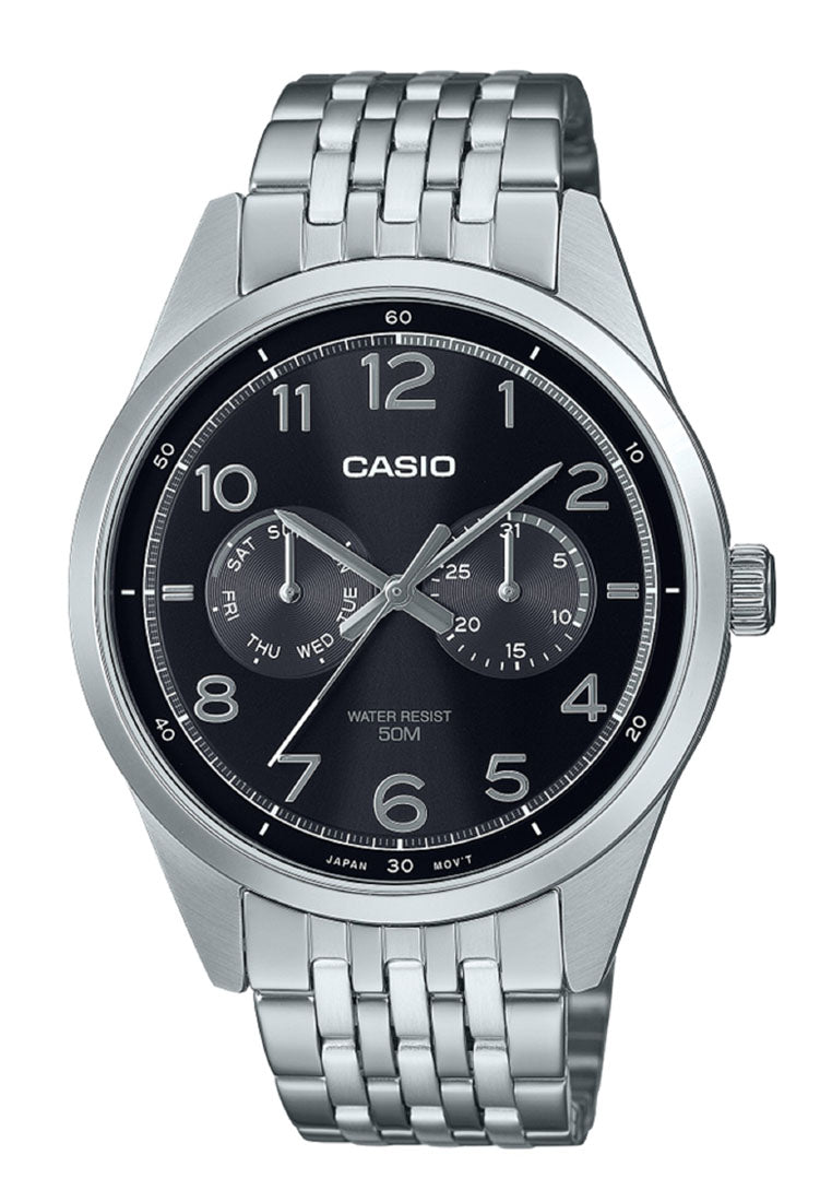 Casio MTP-E340D-1A Analog Stainless Steel Strap Watch For Men-Watch Portal Philippines