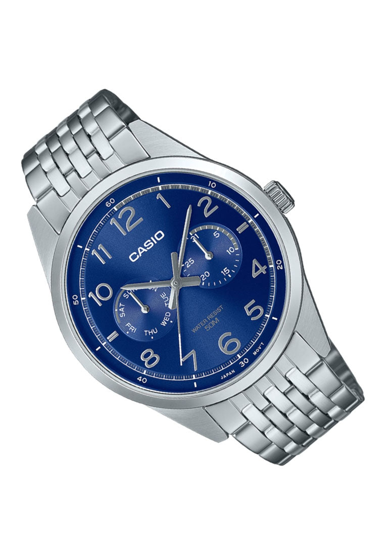 Casio MTP-E340D-2A Analog Stainless Steel Strap Watch For Men-Watch Portal Philippines