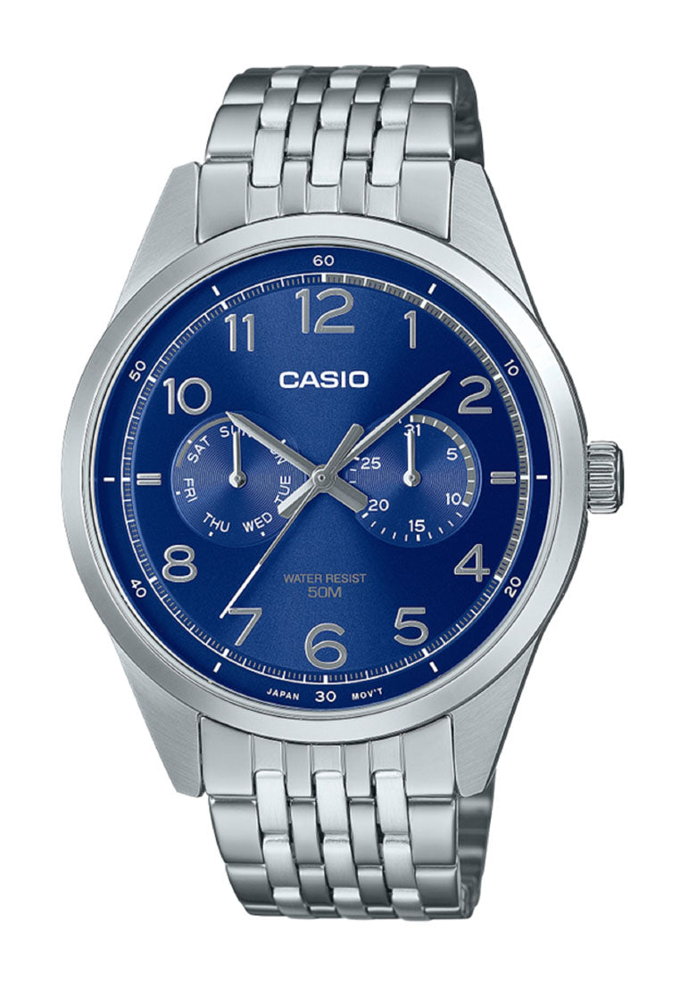 Casio MTP-E340D-2A Analog Stainless Steel Strap Watch For Men-Watch Portal Philippines