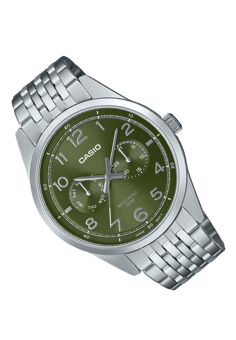 Casio MTP-E340D-3A Analog Stainless Steel Strap Watch For Men-Watch Portal Philippines