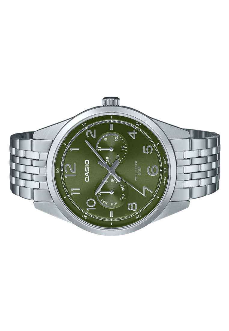 Casio MTP-E340D-3A Analog Stainless Steel Strap Watch For Men-Watch Portal Philippines