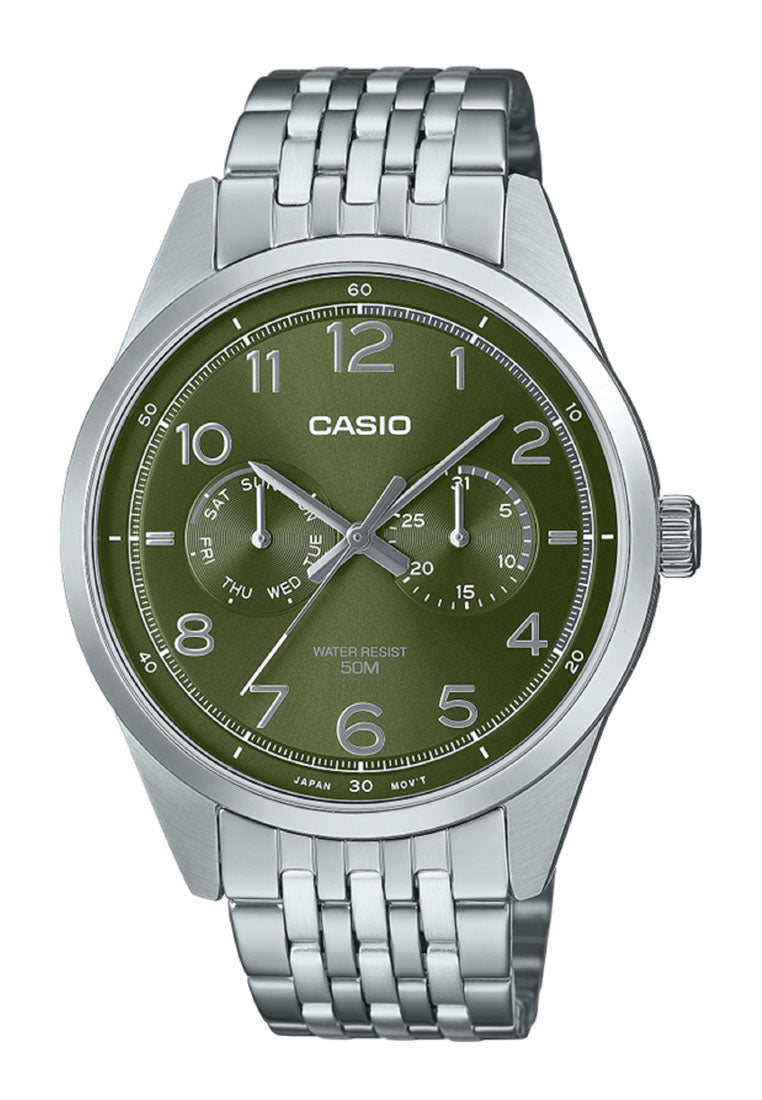 Casio MTP-E340D-3A Analog Stainless Steel Strap Watch For Men-Watch Portal Philippines